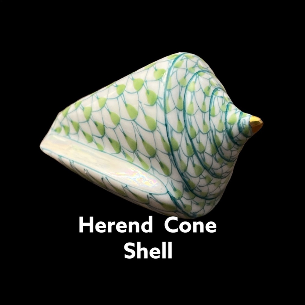 Herend Cone Shell, Handmade Hungary, Porcelain Fishnet Design, App 2”X1 …